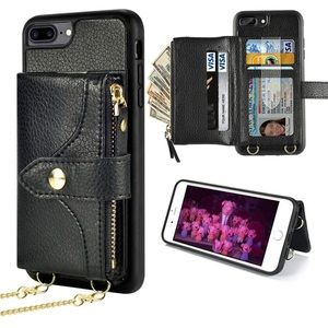 iPhone 7 Plus/8 Plus Crossbody and Wristlet PU Leather Case Wallet